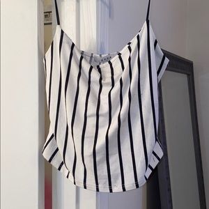 White and black crop top